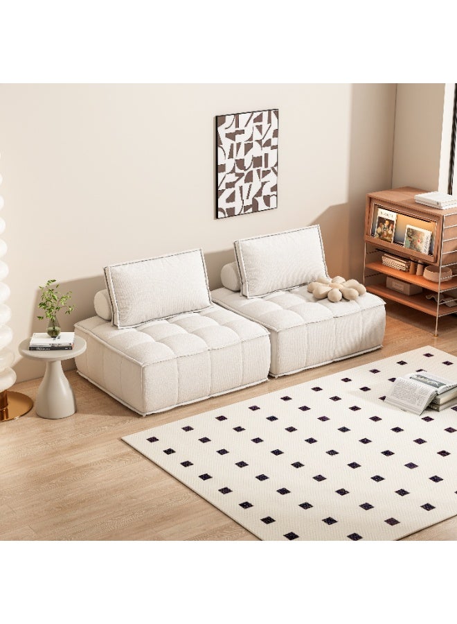 JANTENS 100*100*75cmSofa with pillow,Floor Lounge Chair,Soft Couch,Lazy Sofa with back support White - Image 3